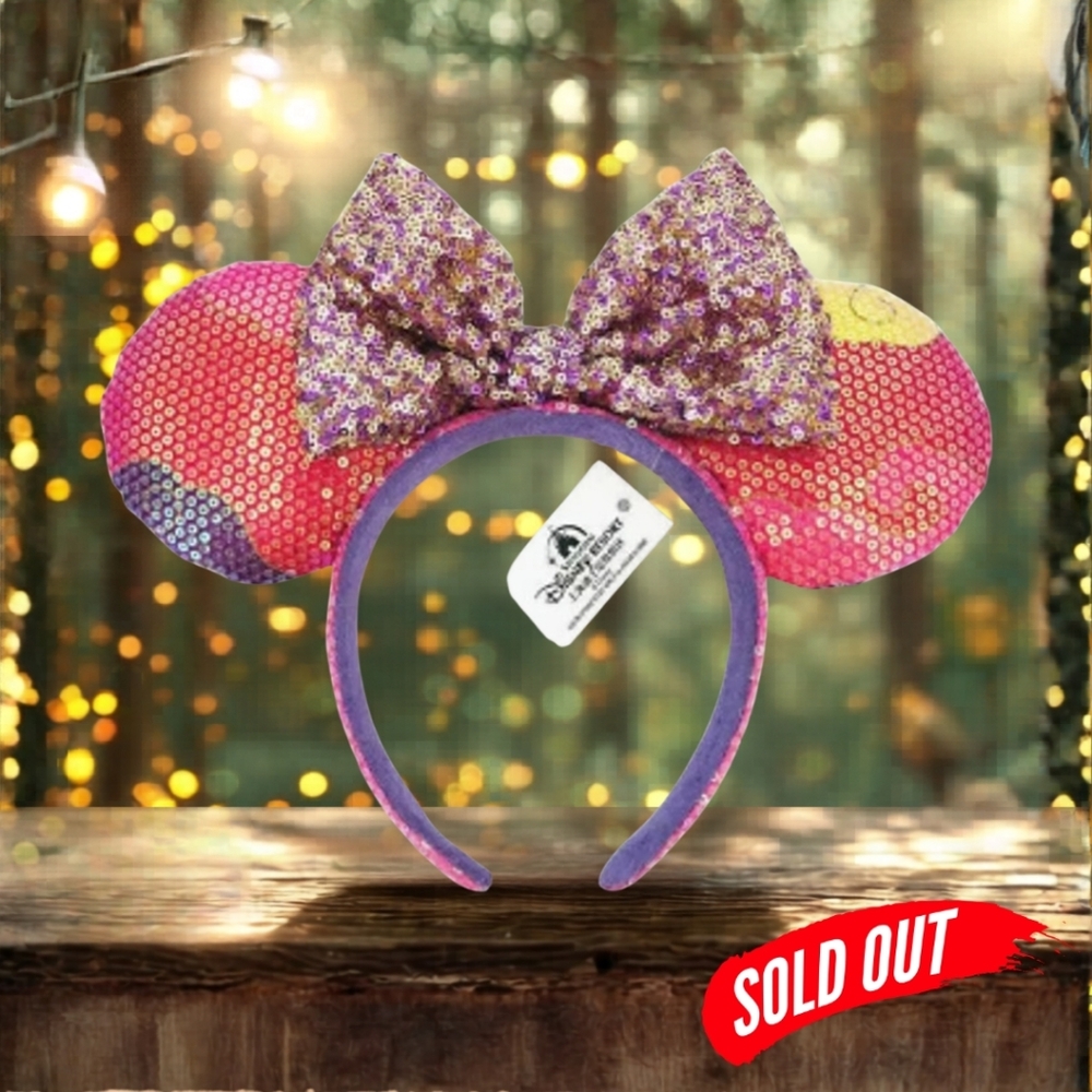 SOLD NWT Shanghai Disney 2021 Sequin Minnie Mouse Ear Headband Disney Parks